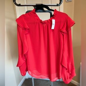 Ann Taylor red festive blouse